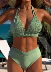 ensemble bikini taille moyenne vert sauge Rotita