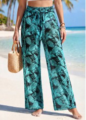 Hose mit Pflanzenprint und elastischem Bund