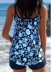 Navy swimwear,Ditsy Floral swimwear,ROTITA Navy Curved Hem Ditsy Floral Print Tankini Set