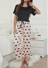 Light Pink Round Neck Lounge Top and Pants