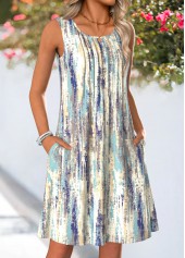 Grey dresses,Other dresses,Everyday dresses,Casual dresses,ROTITA Grey Tuck Stitch Short Round Neck Sleeveless Dress