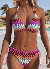 ROTITA Multi Color Pull On Mid Waisted Bikini Set