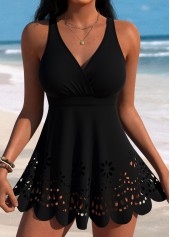 Rotita Tankini-Set mit schwarzer Bauchbedeckung und mittelhohem Bund