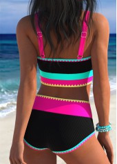Multi Color swimwear,Plain Color swimwear,ROTITA Multi Color Mid Waisted Bikini Set
