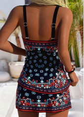 Black swimwear,Tribal swimwear,ROTITA Black Tribal Print Mid Waisted Tankini Set