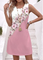 Multi Color dresses,Floral dresses,Plants dresses,Everyday dresses,Casual dresses,ROTITA Multi Color Floral Print Tummy Coverage Short Sleeveless Dress