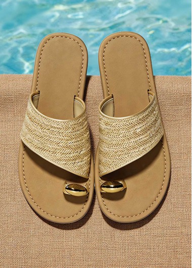 Golden shoes,Plain Color shoes,Golden Color Toe Post Falt Slippers