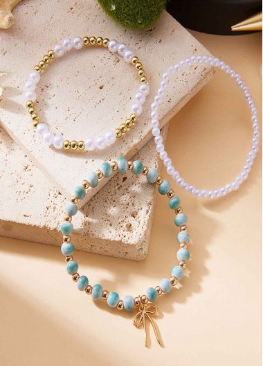 Light Green jewelry,Round Light Green Alloy Detail Bracelets