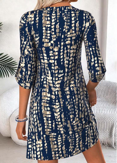 Blue dresses,Tie Dye dresses,Everyday dresses,Casual dresses,ROTITA Blue Tie Dye Print Tummy Coverage Short Dress