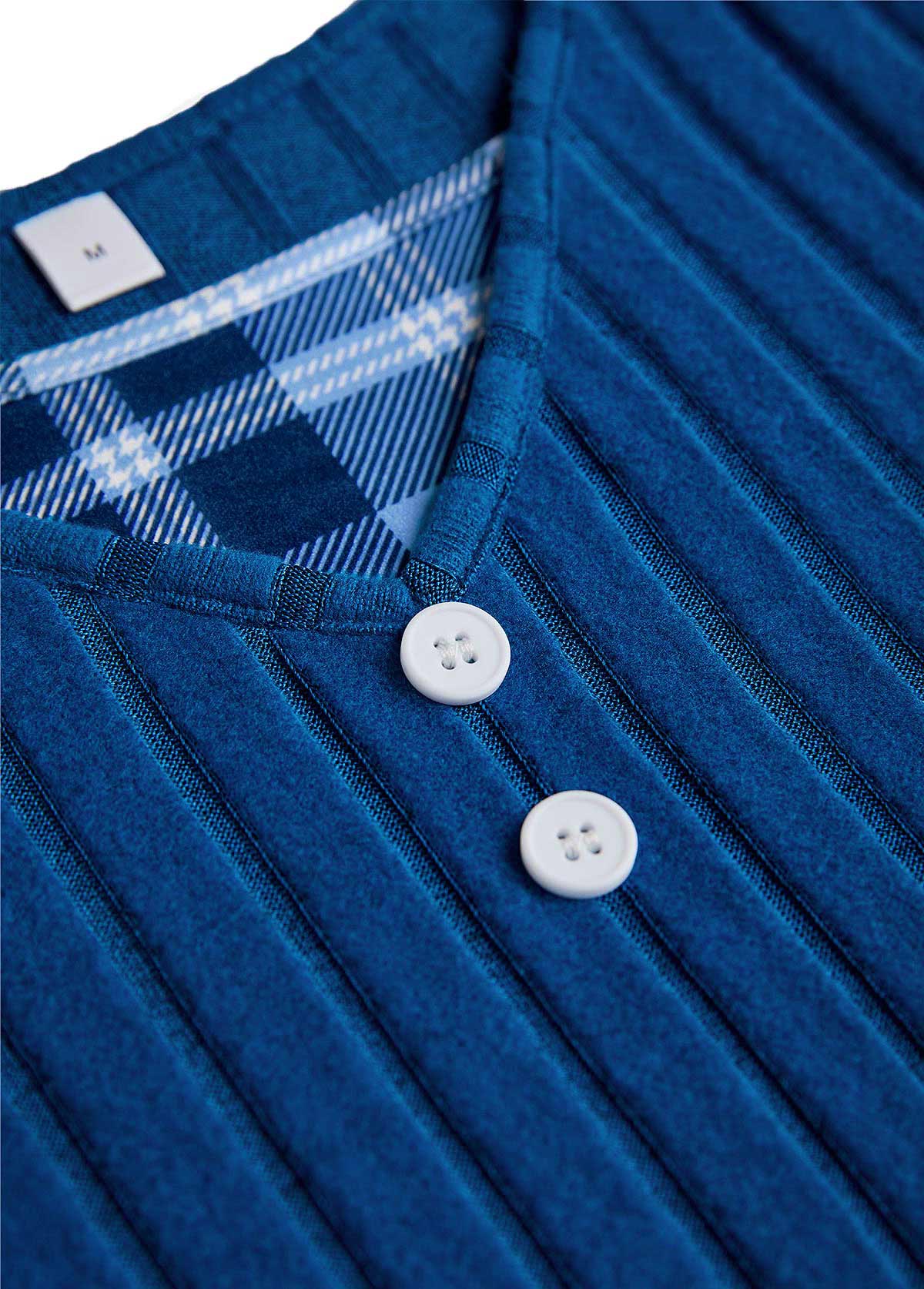 Blue tops,Plaid tops,Striped tops,Geometric tops,ROTITA Button Plaid Blue Fake Two Piece Twinset