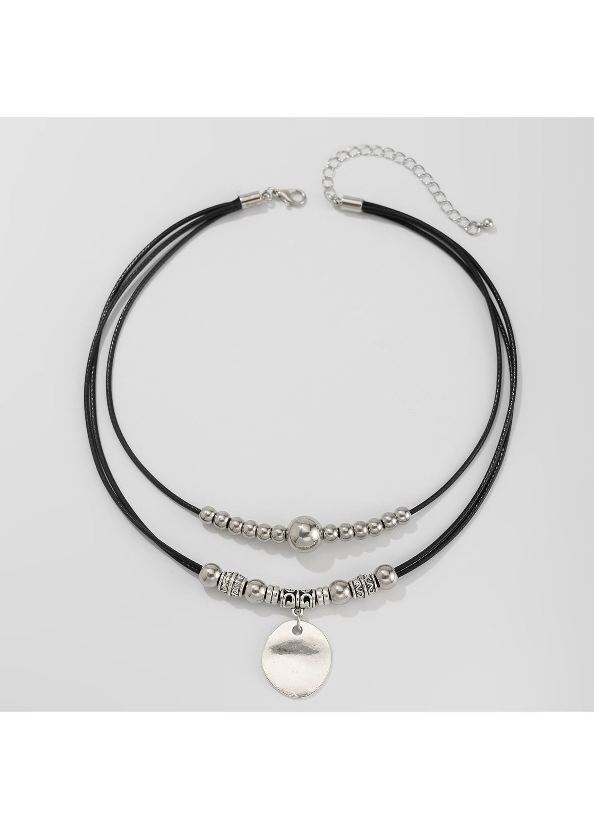 Silver jewelry,Heart Alloy Detail Silver Color Necklace