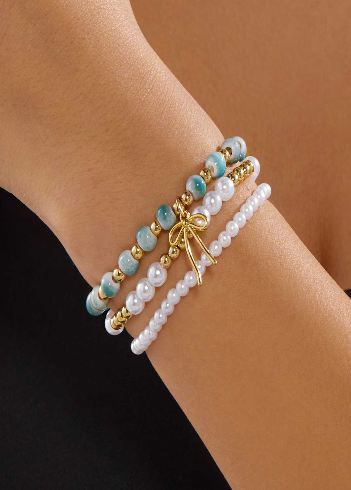Light Green jewelry,Round Light Green Alloy Detail Bracelets