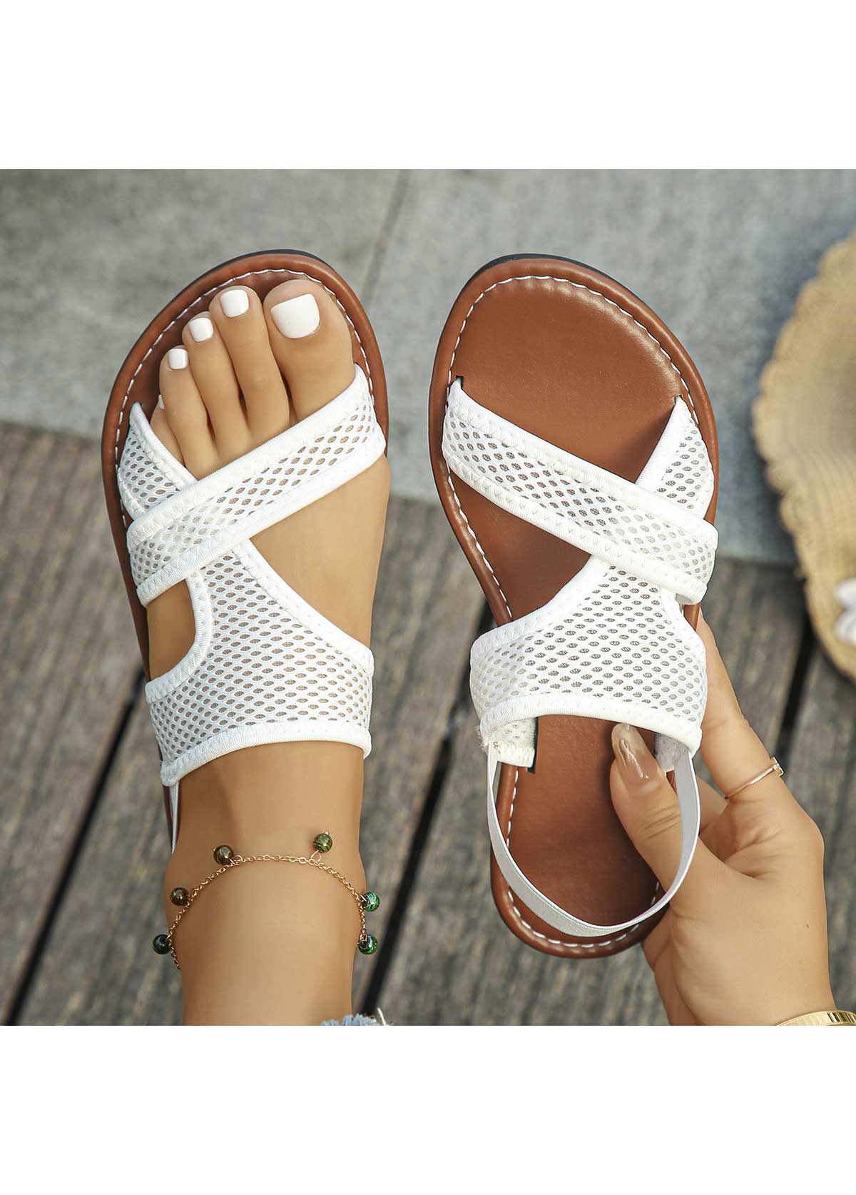 White shoes,Plain Color shoes,White Falt Open Faux Leather Toe