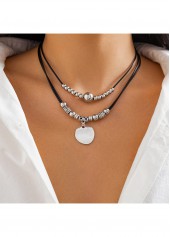 Heart Alloy Detail Silver Color Necklace