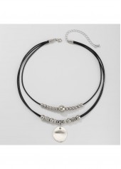 Silver jewelry,Heart Alloy Detail Silver Color Necklace
