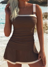 ensemble tankini taille moyenne froncé café foncé rotita