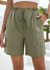 short vert taille haute élastique