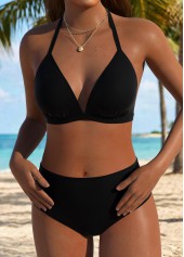 Light Camel swimwear,Geometric swimwear,ROTITA Light Camel Geometric Print Bikini Set