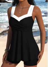 ensemble tankini bandeau taille moyenne noir rotita