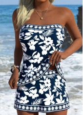 Rotita Tankini-Set in Marineblau mit Bauchbedeckung Blumenmuster und mittelhohem Bund mit Blumenmuster