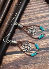 Boucles d'oreilles turquoise creuses cyan motif goutte