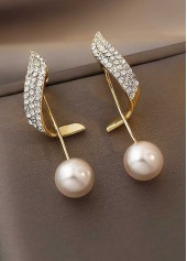 White jewelry,Asymmetrical White Pearl Design Alloy Earrings
