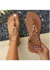 Tribal-Print dunkelbraun offener Zehenbereich