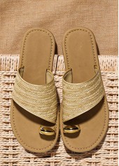 Golden shoes,Plain Color shoes,Golden Color Toe Post Falt Slippers