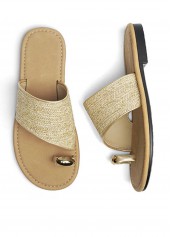 Golden shoes,Plain Color shoes,Golden Color Toe Post Falt Slippers