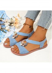 Blue Color Denim Point Toe Falt