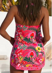 Hot Pink swimwear,Tribal swimwear,ROTITA Hot Pink Fake 2in1 Tribal Print Tankini Set