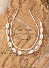 White jewelry,Shell White Seed Design Beads Necklace