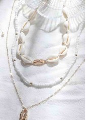 White jewelry,Shell White Seed Design Beads Necklace