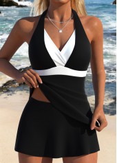Ensemble tankini 2 en 1 taille mi-haute Rotita Black Fake