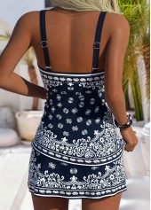 Navy swimwear,Tribal swimwear,ROTITA Navy Tribal Print Mid Waisted Tankini Set