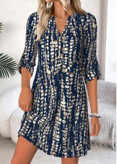ROTITA Blue Tie Dye Print Tummy Coverage Short Dress