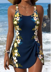 Rotita marineblauer Badeanzug mit Blumenmuster
