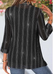 Black tops,Plain Color tops,ROTITA Two-piece Black 3/4 Sleeve Cardigan and Tank Top