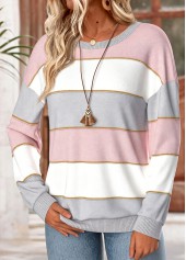 Multi Color tops,Striped tops,Geometric tops,ROTITA Striped Multi Color Sweatshirt