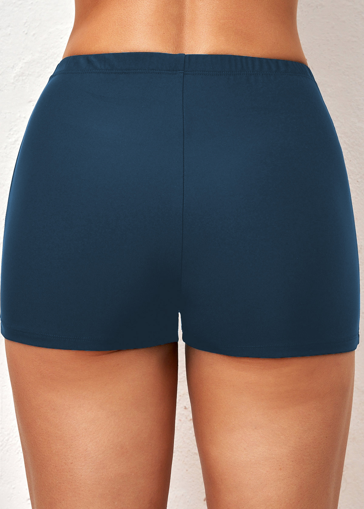 Navy swimwear,Plain Color swimwear,ROTITA Thigh Slimmer Navy Mid Waisted Swim Shorts