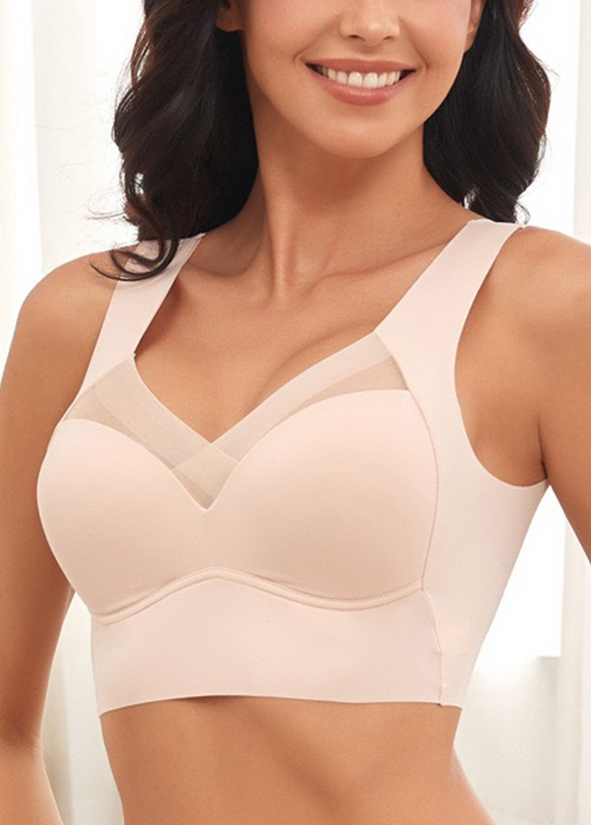 Skin Color intimates,Skin Color V Neck Detail Bra
