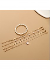 Golden jewelry,Golden Color Butterfly Alloy Detail Bracelets