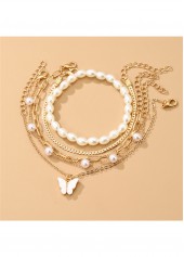 Golden jewelry,Golden Color Butterfly Alloy Detail Bracelets