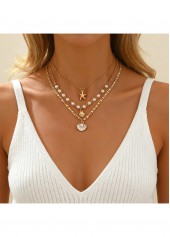 Golden jewelry,Star Design Golden Alloy Necklace Set