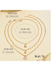 Golden jewelry,Star Design Golden Alloy Necklace Set