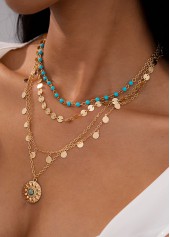 Golden jewelry,Round Golden Alloy Design Necklaces Set