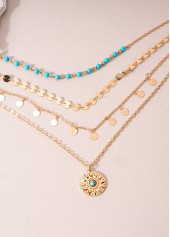 Golden jewelry,Round Golden Alloy Design Necklaces Set