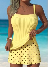 ensemble tankini taille moyenne à imprimé floral jaune clair rotita
