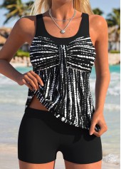 ROTITA Black Twist Tie Dye Print Tankini Top-No Bottom