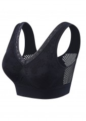 Black intimates,Black Lace Detail V Neck Bra